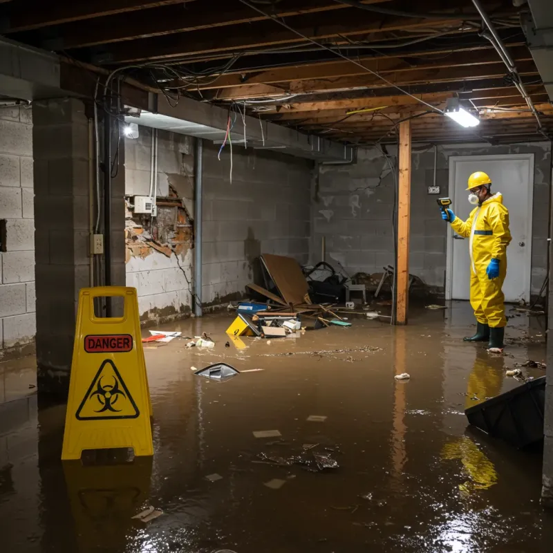 Flooded Basement Electrical Hazard in Mount Carmel, TN Property